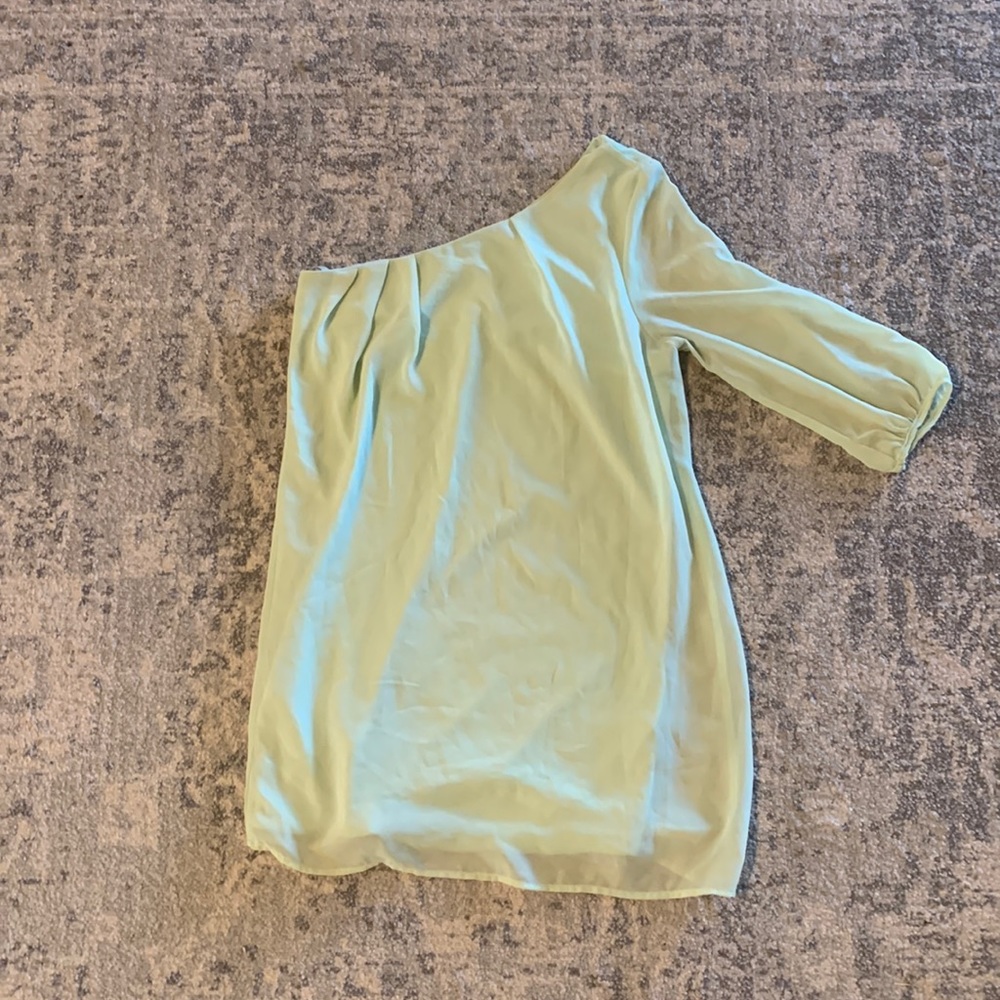 Green one shoulder dress